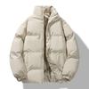 Unisex Oversized Winter Puffer Jacket Youth Warm Thick Cotton-Padded Coat With Stand Collar Side Pockets