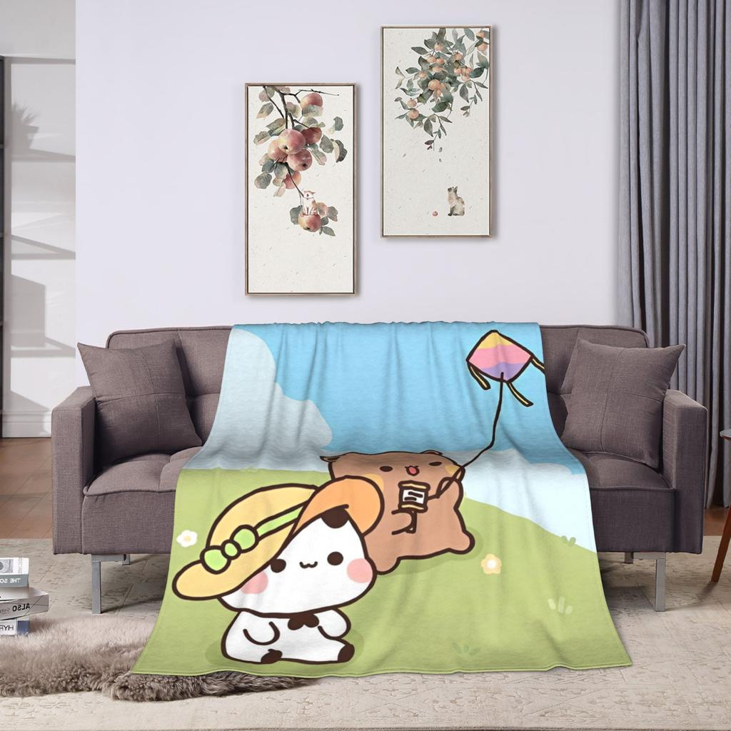 Bear Cartoon Cute Bubu Dudu Blanket Flannel Print  Portable Ultra-Soft Throw Blanket for Home Travel Bedspread