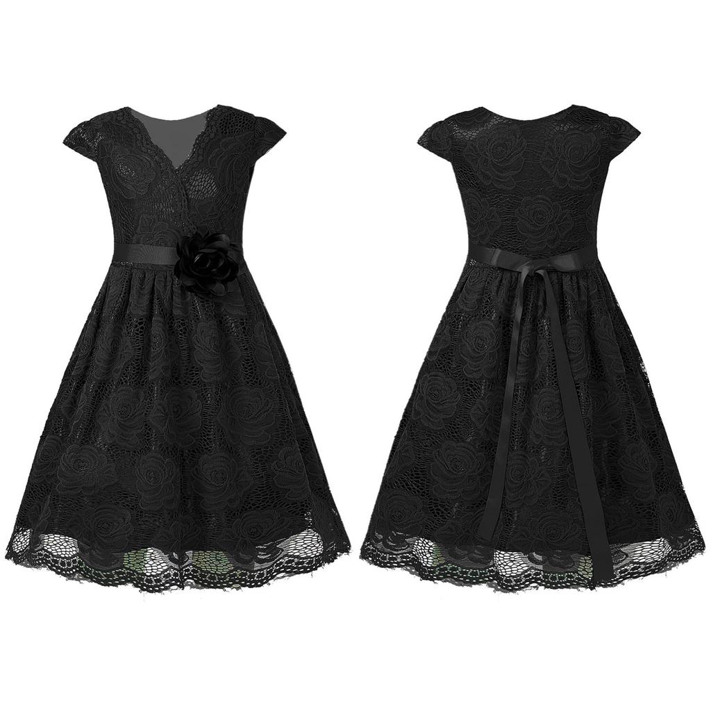 Květinové dívčí šaty Dětské Dívčí Krajkové Princezna Svatební Šaty pro družičku Společenské Večerní plesové šaty Dětské šaty