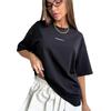 European & American Style Loose Fit Letter Print Cotton T-shirt for Women - Summer Casual New Arrival