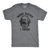 Mens Work Sucks I Know T Shirt Funny Karl Marx Working Joke Parody Lyrics Tee