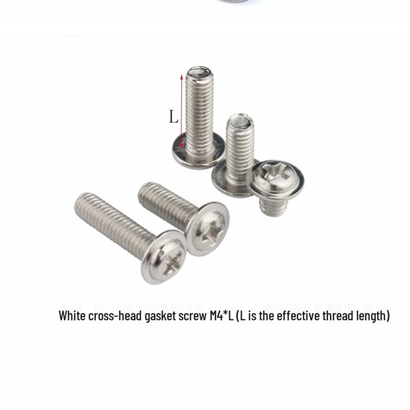 Carbon Steel Electroplated M4 Flat & Round Head Screws with Washers