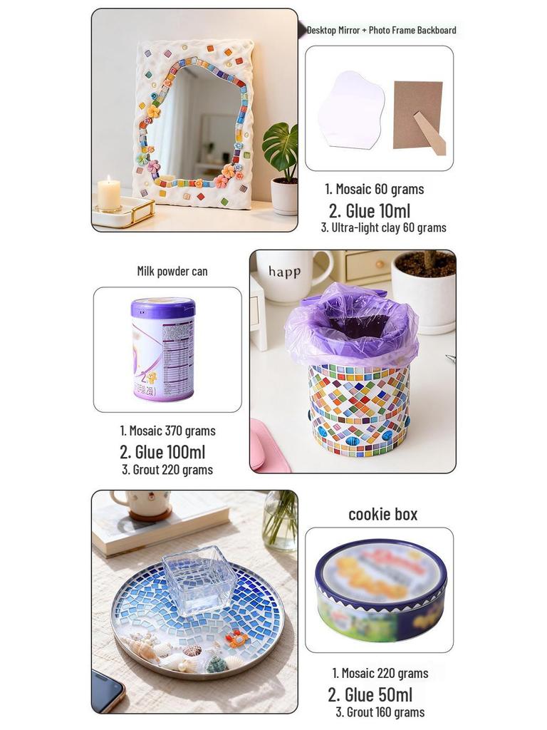 1kg Mosaic Iridescent Crystal Glass for DIY Children’s Handicrafts