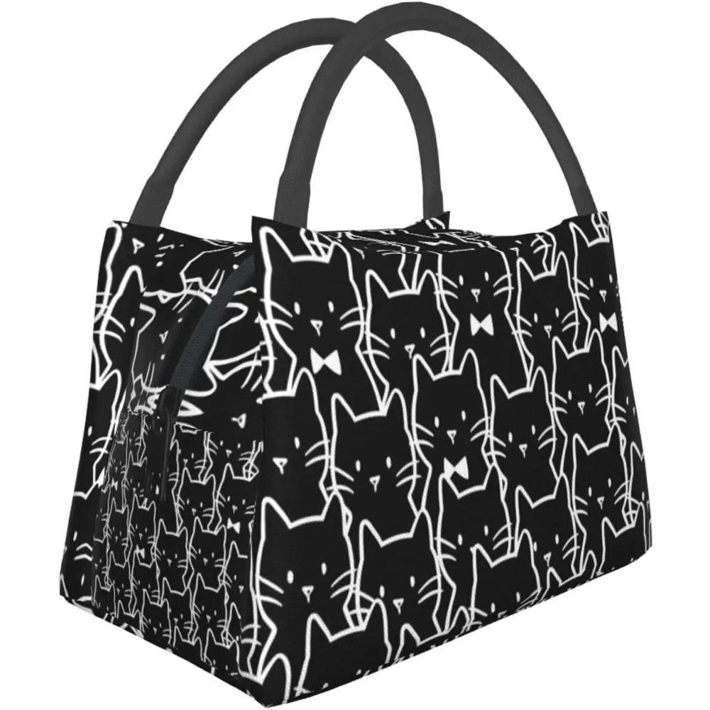 Lunch Bag for Women Men Insulated Lunch Box Line Cat Durable Cooler Tote Bag Organizer Lunch Holder for Kids Adult Office Picnic