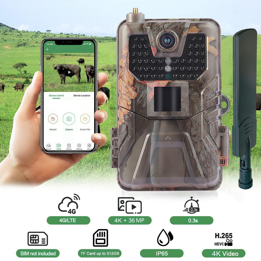 SUNTEKCAM HC-900Pro Fototrappola, 36MP 4K, Impermeabile IP65