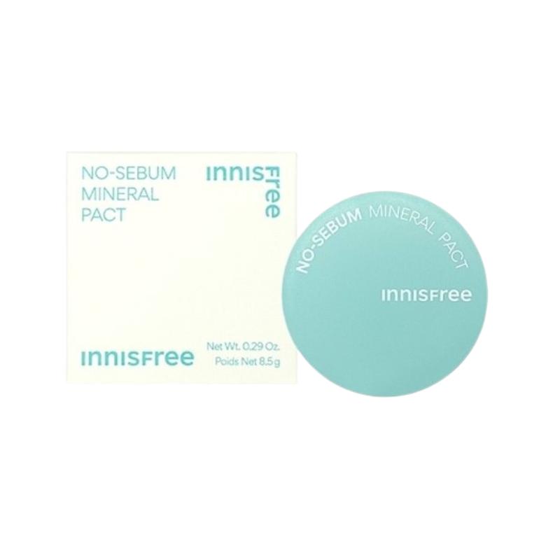 Innisfree No-Sebum Mineral Pact 8.5g | Oil Control Finishing Powder Compact for Oily Skin & Makeup Fixer