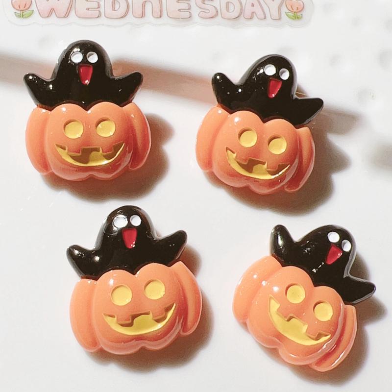 

10Pcs New Mini Cute Cartoon Halloween Collection Flat Back Resin Cabochons Scrapbooking DIY Jewelry Craft Decoration Accessorie