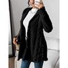 [Cozy Winter Cardigan] Warm & Cozy Women's Winter Plush Diamond-Patterned Hooded Cardigan | Longline Loose Fit Open Front Long Sleeve Coat