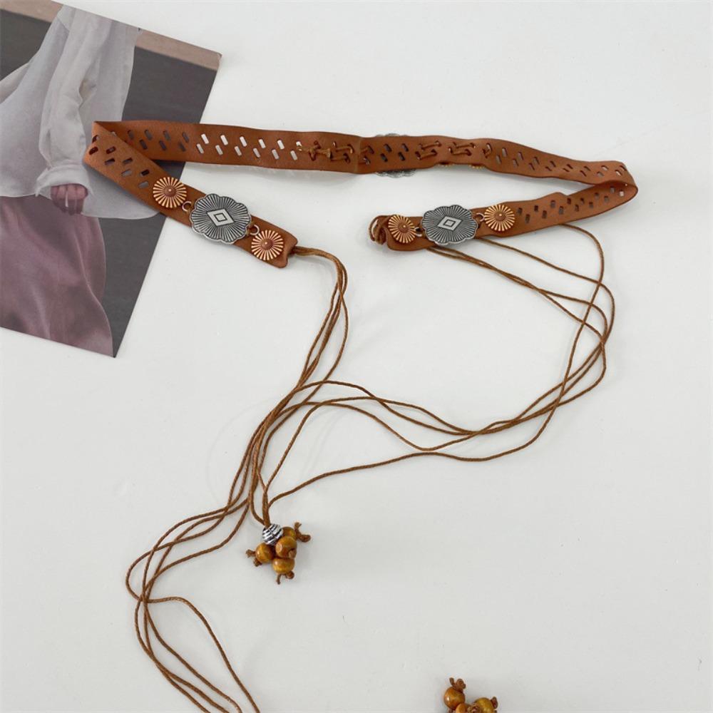 Wax Line Ethnic Style Belt Flower Women Woven Belt Elegant Bohemian Style Waist Chain  Female/Girls