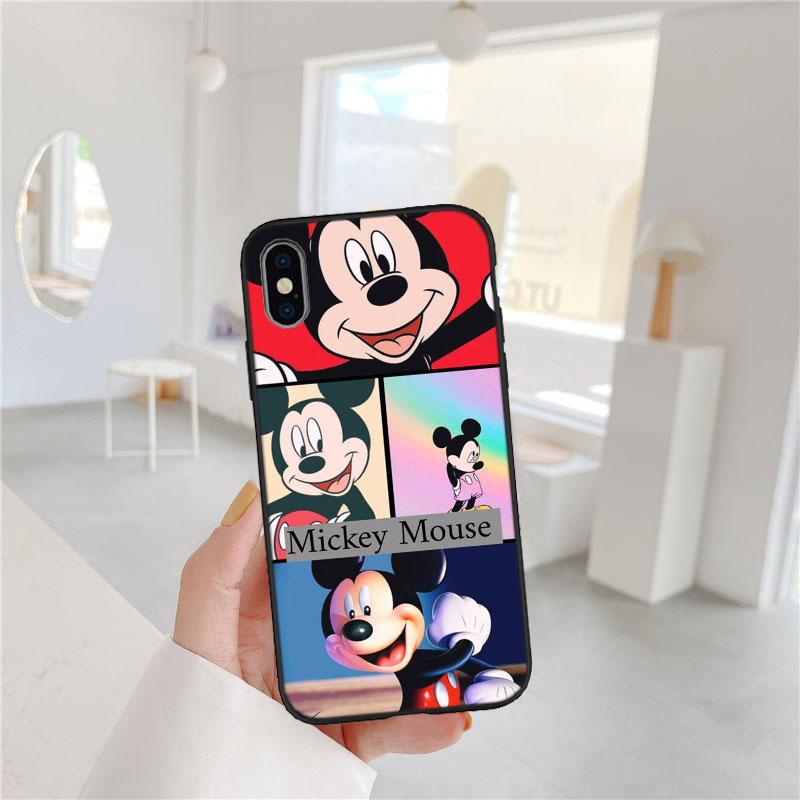 CJ77 Mickey Minnie Mouse Soft Shell Phone Case for iPhone 16 15 14 13 12 Pro Max Plus Mini