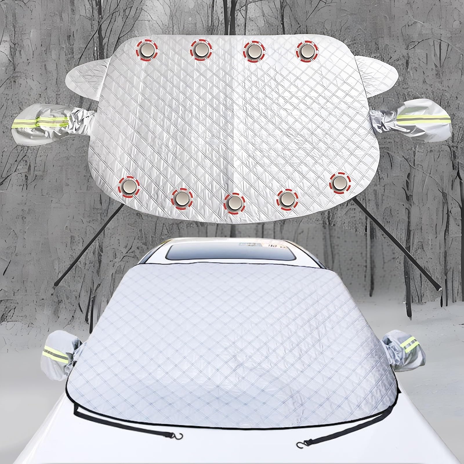 

Daihatsu Copen Dedicated Car Freeze Prevention Cover, Windshield Prevention Sheet, Thicken, Strong Waterproof, Ice-Proof, Copen серебряный