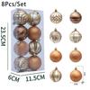 24/8PCS Glitter Painting Xmas Balls Set Christmas Tree Hanging Pendants Ball New Year Party Ornaments Home Decoration Supplies