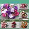 Stunning 21 Heads Artificial Silk Flowers Rose Bunch Bouquet For Elegant Home Decor