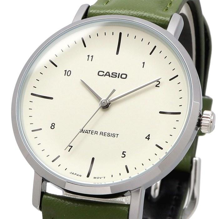 Casio Analog Quartz Women's Watch LTP-VT03L-3B Cream/Green Leather Band