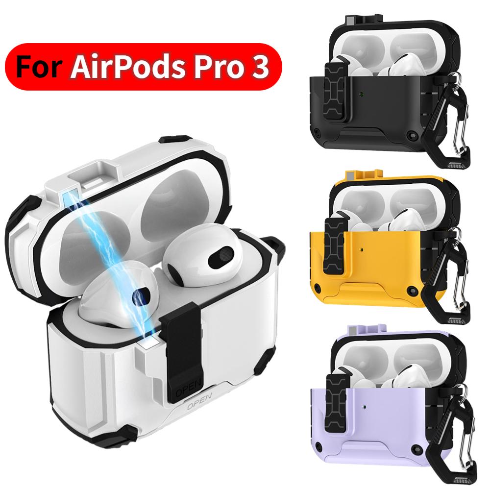(2025 New) for AirPods Pro 3 Protective Case Secure Lock Case Cover with Keychain For Airpods Pro 3rd Generation