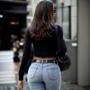 Women's Spring and Autumn New T-shirt Sexy Slim Navel Top Round Neck Stretch Short Bottoming Shirt