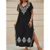 Women's Summer Slimming Over-the-Knee Printed Muslim Dress