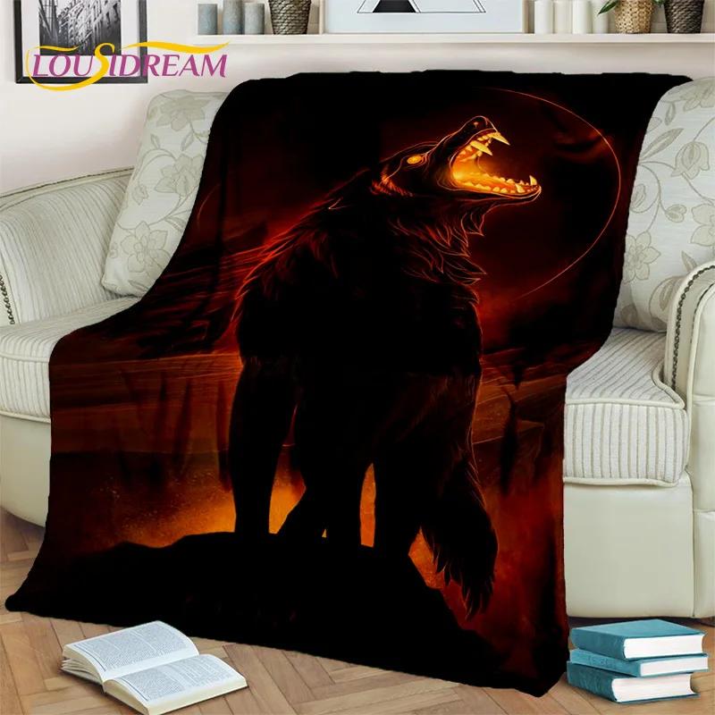 Wikinger-Decke mit nordischer Mythologie, Fenrir-Krähe, Flanell-Überwurf, Decke für Zuhause, Schlafzimmer, Bett, Sofa, Picknick, Büro, Wandern, Freizeit, Nickerchen, Geschenk