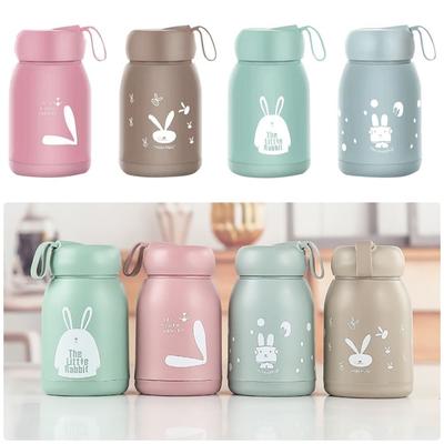 1 botella de vidrio con forma de conejo de dibujos animados, botella de bebida kawaii, nueva botella de agua para niños, estudiantes y niñas.