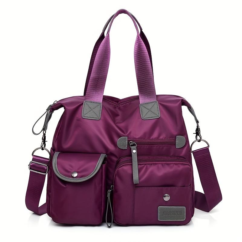 Large Capacity Casual Nylon Tote - Women's Fashion Shoulder Bag with Multiple Pockets and Adjustable Strap