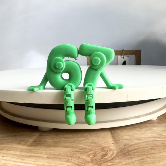 3D Printed 67 Number Figurine Articulated Flexible 67 Character Figure with Movable Joints