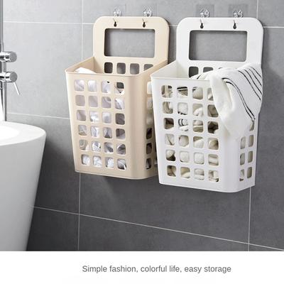 Laundry Storage Easy To Install Foldable Compact Foldable Basket Multifunctional Wall Hanging Laundry Bathroom Accessory Durable