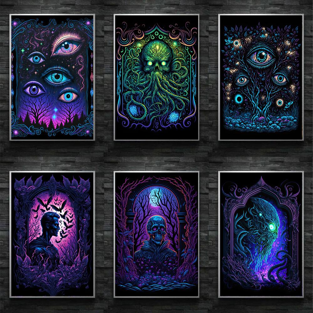 Abstract Cthulhu Mythology Diablo Prints Poster Canvas Painting Modern Wall Art Pictures for Living Room Bedroom Home Decoration