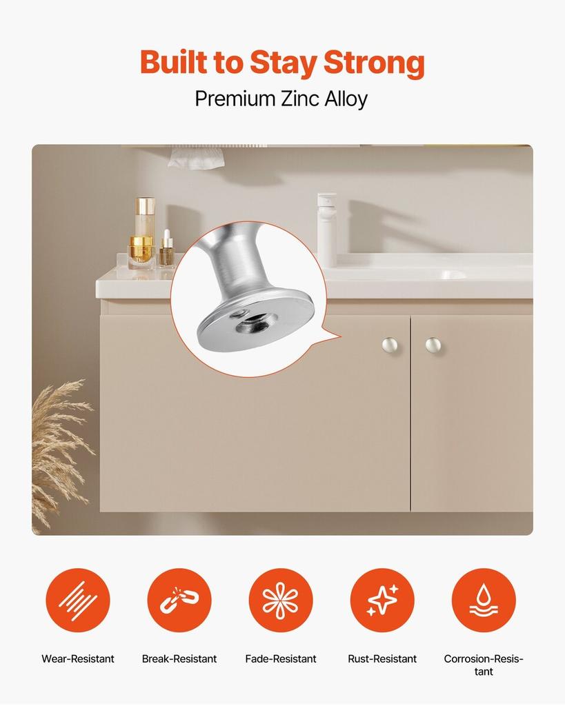 Cabinet Knobs, 25 Pack, 28 Mm Zinc Alloy Drawer Pulls Door Handles, Mushroom Kitchen Solid Knobs Dresser Handles, Cupboard Hardware with Screws for
