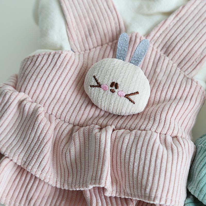 Nini Rabbit Velvet Suspender Skirt 2023 Autumn/Winter Cat Clothes Pet Clothes Dog Clothes Dog Dress Pet Clothes