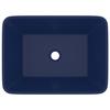 VidaXL Lavabo de Luxe Vasque à Poser de Toilette Lave-mains de Salle de Bain Salle Cosmétique Rectangulaire Bleu Foncé Mat 147045