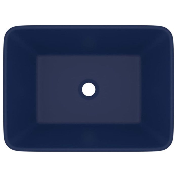 VidaXL Lavabo de Luxe Vasque à Poser de Toilette Lave-mains de Salle de Bain Salle Cosmétique Rectangulaire Bleu Foncé Mat 147045