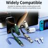 For Galaxy A17 4 In 1 Short Type C Keychain Lanyard Data Cables With LED Display,Braided PD Fast Charging Cord