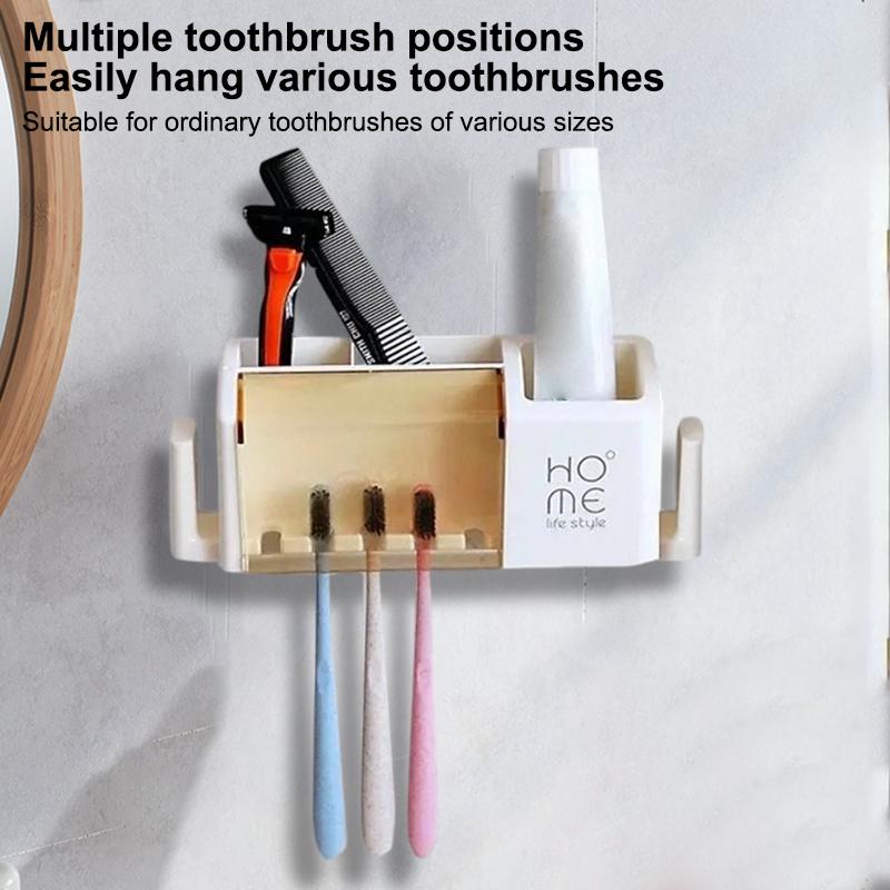 Portable Bathroom Electric Toothbrush Holder Plastic No-Drill Wall Mounted Toothbrush Cup Rack For Washing Cup