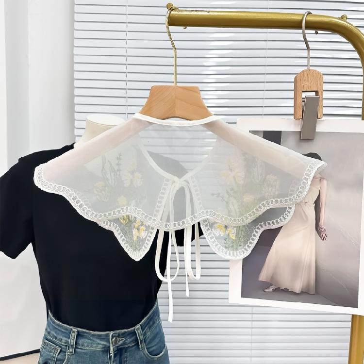 Embroidered Flower Blouse Collar Faux Collar Shirt False Collar Dress Decorative Collar Shawl Wrap Women Clothing Decors