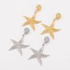European American Cross Border Alloy Texture Ocean Series Starfish Earrings For Women Summer Vacation Travel Wear Ear Jewelry