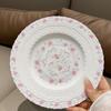 French Style Relief Dessert Plates 8 Inch Flower Pattern High Aesthetic Dinner Tableware Floral Shape Exquisite Ceramic Dish