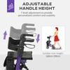 Folding Rollator Walker with Seat, Backrest, Lightweight Walking Frame with Storage Bag, Dual Brakes, Adjustable Handle Height, Suspension System