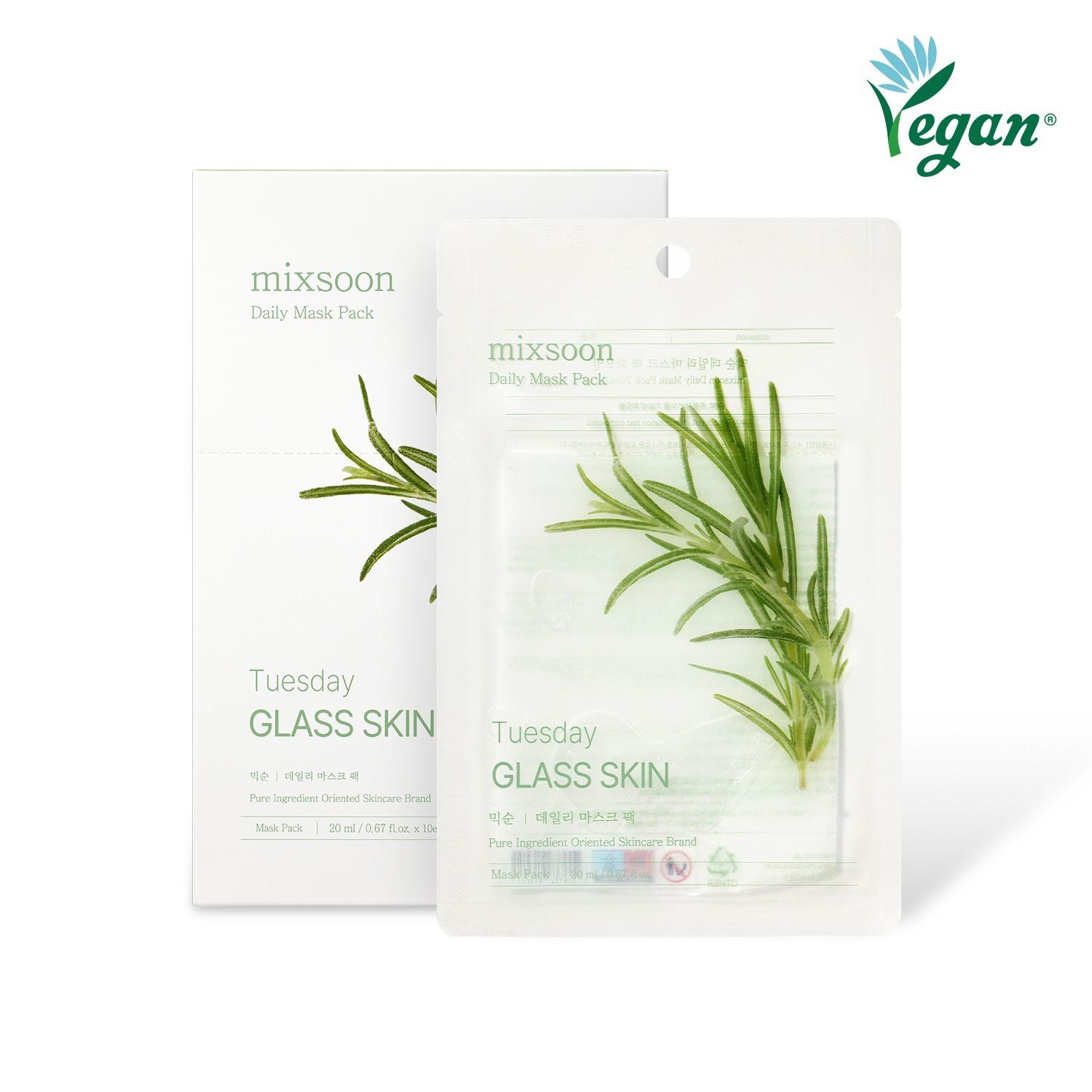 Mixsoon Daily Mask Pack Tuesday (10 Pack) Brightening & Vitality (Tuesday) Authentic
