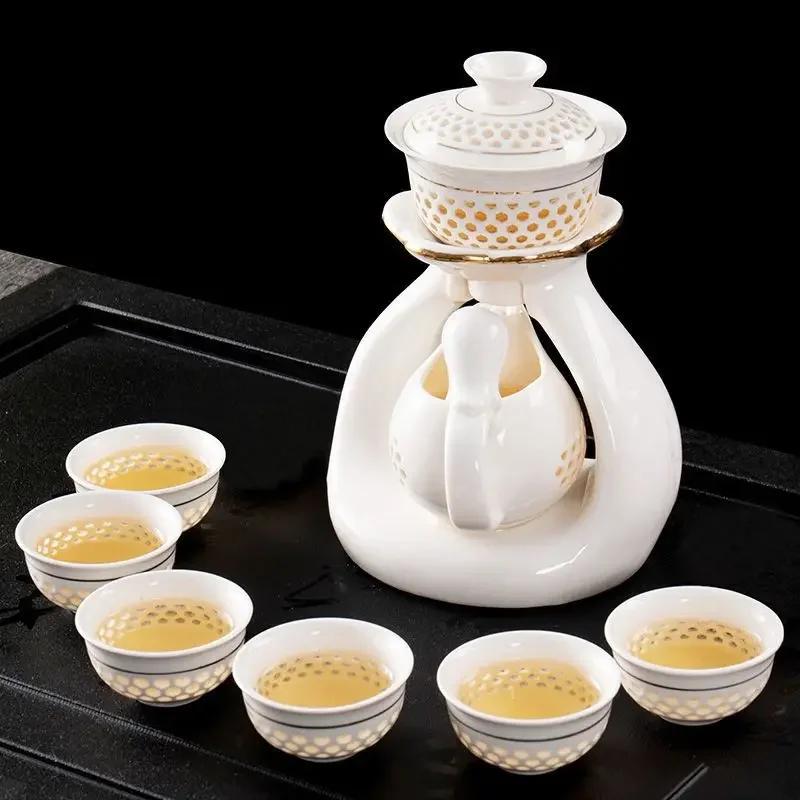 Premium Teaware Set with Automatic Tea Maker and Gongfu Teacups Office Household Tea Set