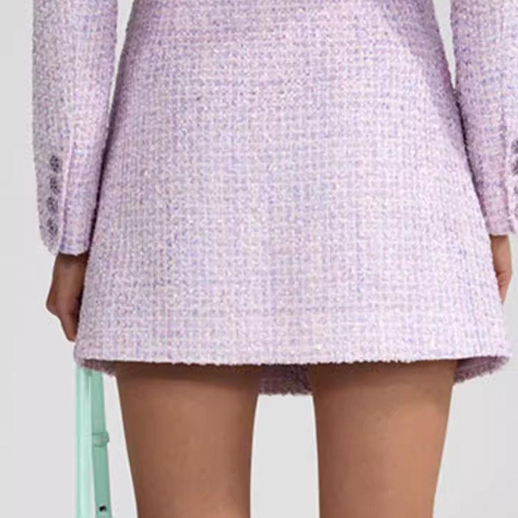 Self-portrait Solid Color High Waist Short Button Down Casual Skirt Women Skirts SWF342Q01400