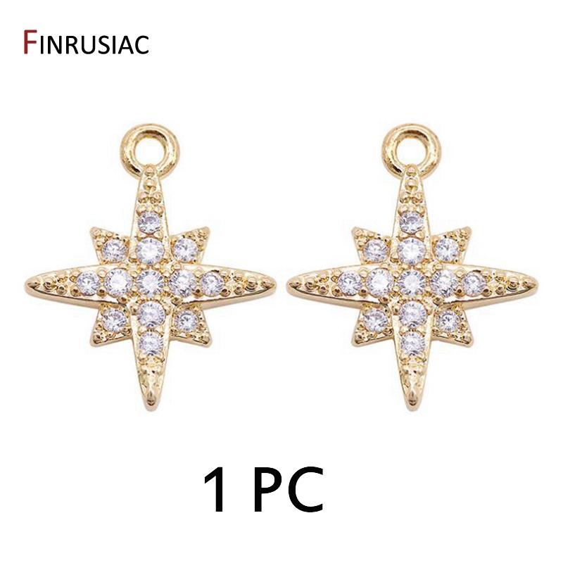 

Gold Plated with Inlaid zircon Small Star Charms Pendant For DIY Jewelry Making Handmade Bracelet Necklace Earrings Accessories