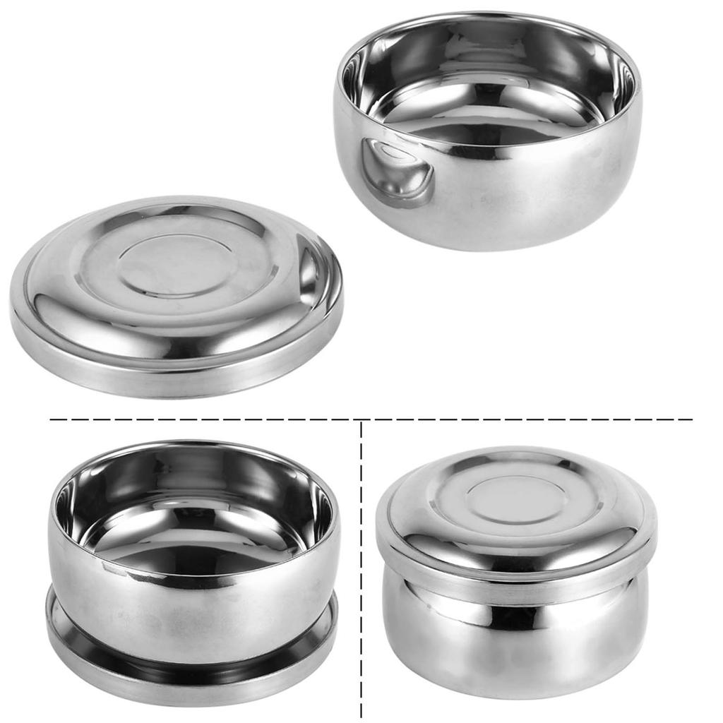 Men Wet Shaving Soap Mug Bowl Silver Metal Face Clning Hlth Care Shave Tool With Lid