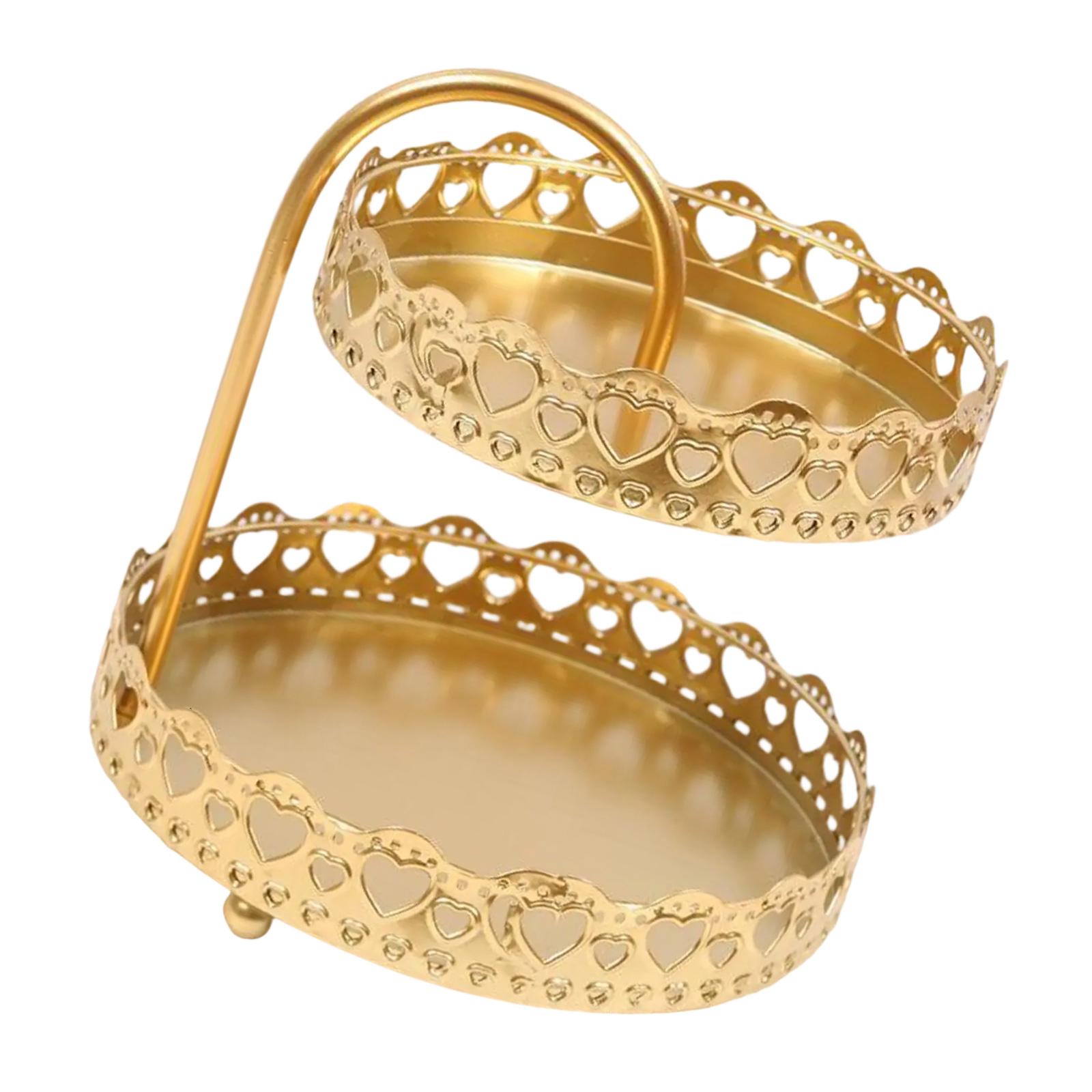 2-х уровневая подставка для фруктов и овощей на кухонную столешницу, экономящая место, поднос для хранения закусок, подставка для конфет 2504