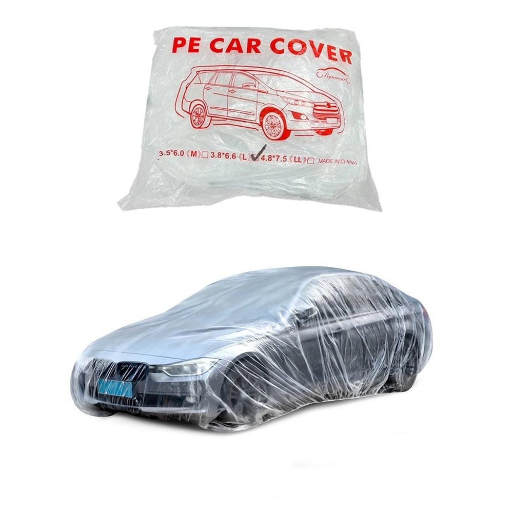 

Disposable Car Cover Clear Plastic Car Cover Our Universal Rain Dust Garage Cover with Elastic Band