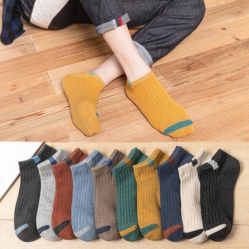 10 Pairs Of Men's Low Cut Ankle Socks, Anti Odor & Sweat Absorption Breathable Cotton Blend Socks, For All Seasons Wearing