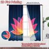 Set Of 2 Modern Flat Printing Curtains Without Rod Glowing Lotus Water Fashionable Curtainments During New Year Holiday Curtain Polyester