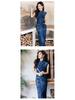 Blue Petite Women's Cheongsam 2025: Autumn Retro Style Dress
