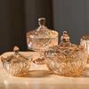 European-Style Colored Glass Storage Jar,Coffee Sugar Jars & Jewelry Boxes Organizer Glass With Lid Candy Container Decoration