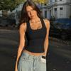 2025 Summer Women's Ribbed U-neck Bound Edge Sleeveless Slim Fit Vest