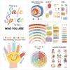 12Pcs Mental Health Posters For Classroom - 10.5x14” School Counselor Office Decor, School Counseling Poster Elementary, Power of Yet & Growth